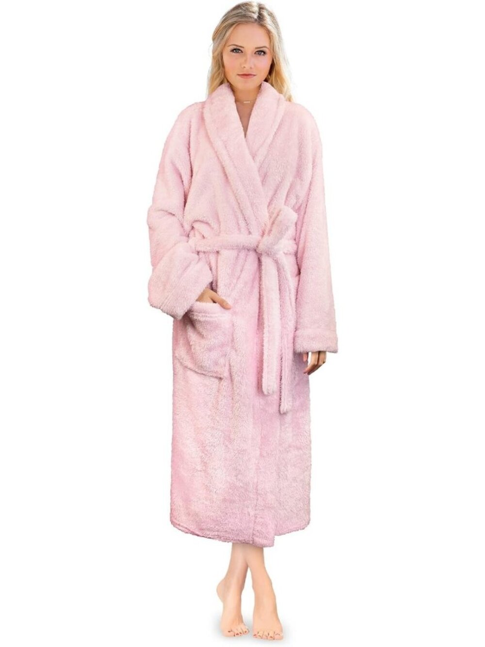 Cozy Women's Plush Fleece Robe | Soft Fluffy Warm Sherpa Bathrobe for Comfort